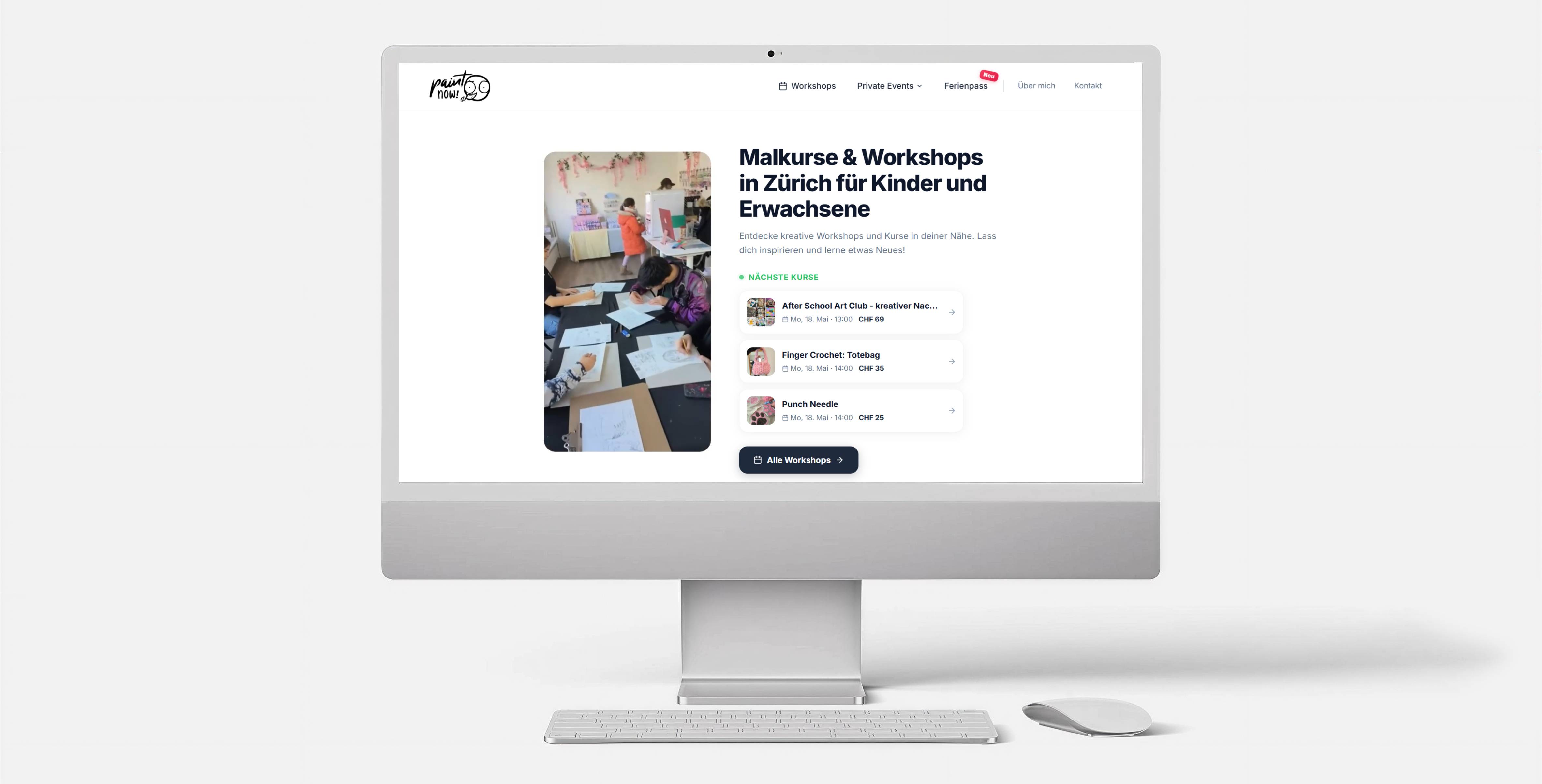 PaintNow Webseite – Malkurse und Workshops in Zürich